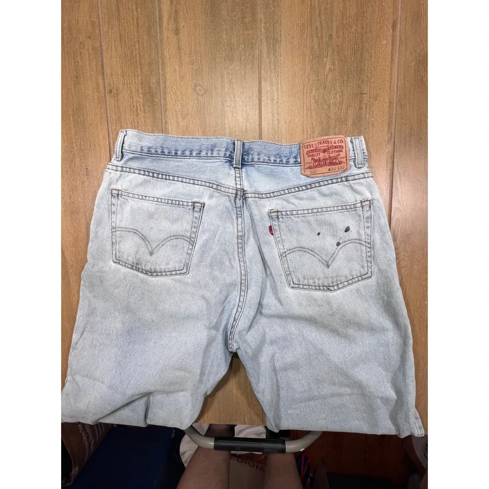 Levis 560 Comfort Fit Jeans‎ Mens 36x32 Light Wash Distressed Denim grunge